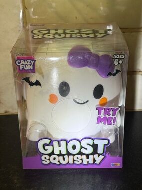Crazy Fun Ghost Squishy Toy - Girl ghost with Purple Bow